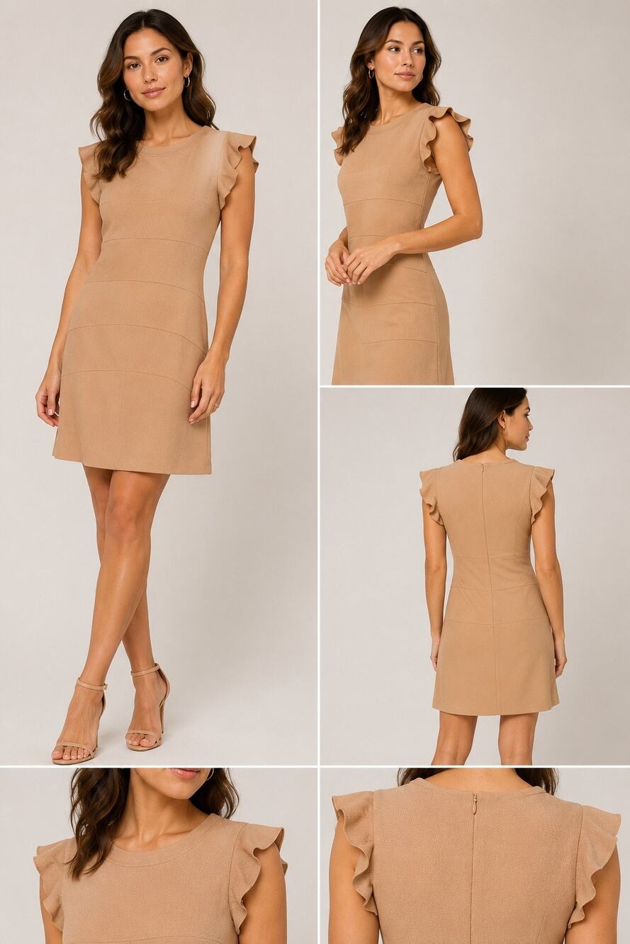 Ann Taylor Blush Pink Flutter Sleeve Dress SZ 6 Petite